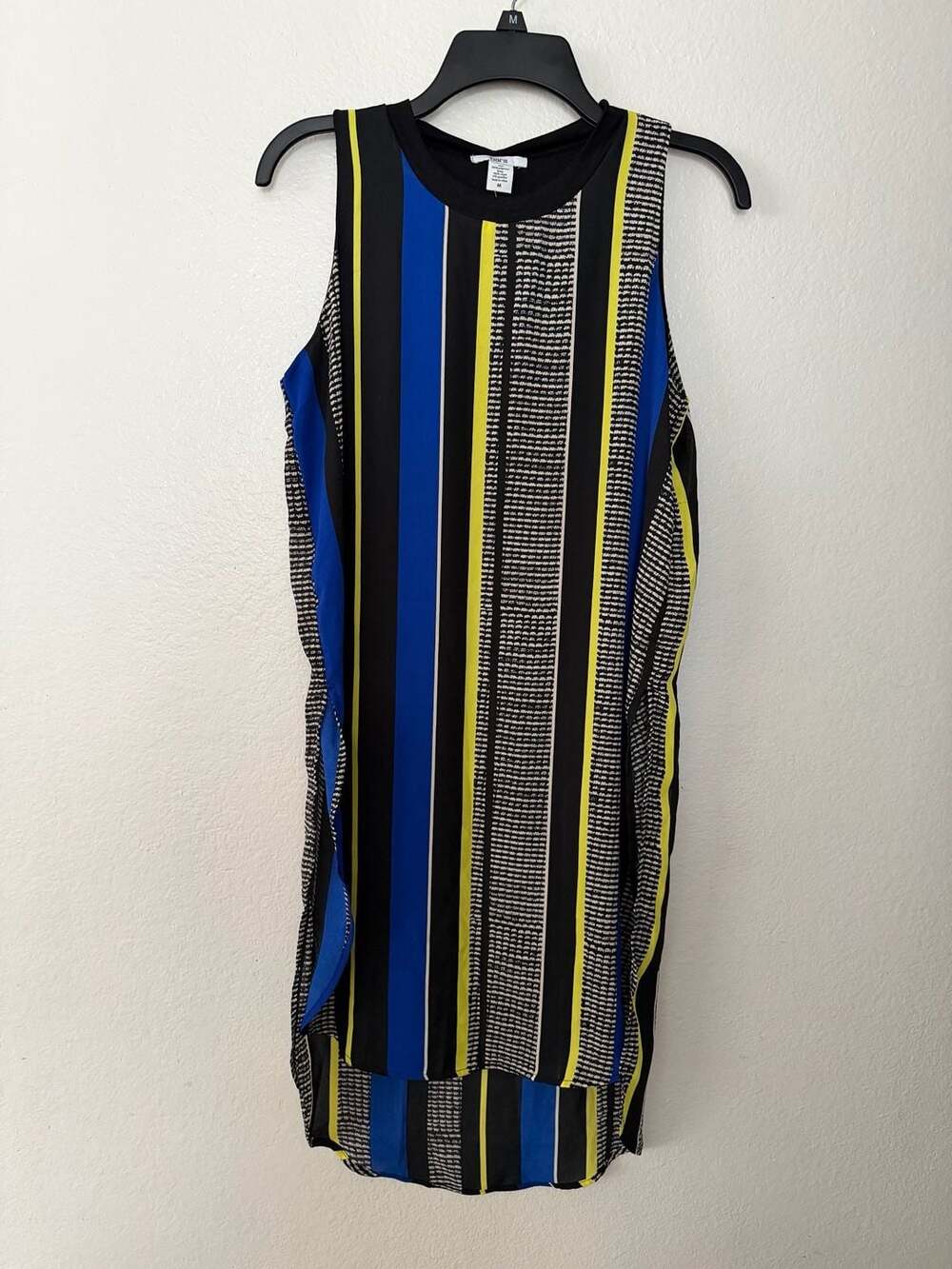 Bar III Black Combo Striped Sleeveless Top Shirt Size M